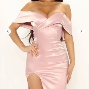 Elegant Pink Off-Shoulder Dress